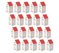 Mikikit Candy Boxes with Delicate Hollow Design Roofed House Shaped 20pcs Red Paper Party Favor Boxes Unique Mini House Treat for Present Giving and Birthday Parties for Festive Atmosphere