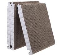 Mikikit Cat Scratching Board Space Saving Triangle Foldable with 6-sided Use Made of Corrugated Cardboard and Material Safety for Indoor Kitten and Cat