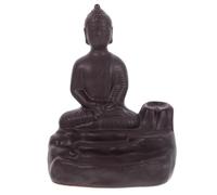 Mikikit Ceramic Buddha Backflow Incense Burner with Elegant Classic Design, Solid Crafting for Aroma Therapy and Atmosphere, for Bedroom and Kitchen Zen Decor