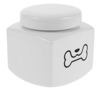 Mikikit Ceramic Pet Urn for Dog Ashes 500ml Small Memorial Box with Black Bone Design Keepsake Urn for Small Dogs and Animals Funeral Ashes Storage