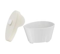 Mikikit Ceramic Steaming Pot with Silicone Lid and Mini Bowls, Small High-temperature Rice Cooker Steamer Tray for Vegetables, Fish, Dumplings - Kitchen Steamer Accessory for Home Cooking