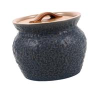 Mikikit Ceramic Stew Pot with Lid for Single Serving Innovative Water Separation Design Multifunctional Mini Casserole Dish for Stewing and Steaming Porcelain Soup Bowl for Small
