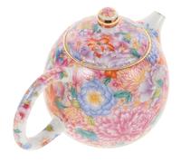 Mikikit Ceramic Teapot Easy to Clean and Safe to Use 250ml Small Round Tea Kettle with Delicate Appearance for Office and Restaurant Tea Brewing