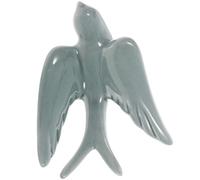 Mikikit Ceramic Wall Hanging Swallows Bird Decoration in Dark Green for Living Room and Dining Room Nordic Retro Style Home Ornament