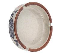 Mikikit Ceramic Windproof Ashtray with Large Capacity, Stylish Decorative Tray for Indoor and Home Use, Easy to Clean Smoking Ash Holder with Unique Elegant Patterns