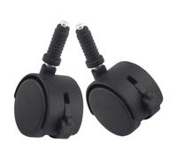 Mikikit Chair Smooth Load-bearing Rolling and Experience Strong Capacity 2pcs Black Plastic Casters with Replacement Wheels Office Computer Furniture for Office Chairs and Desks