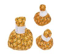 Mikikit Chinese Herbal Ball Thai Massage Ball 3Pcs Set Natural Warming Bags Wormwood for Acupoint Therapy Deep Muscle Relaxation and Health Care at Home or Spa