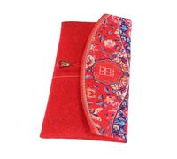 Mikikit Chinese Style Fabric Red Envelope Money Holder Bag for Wedding Party Multipurpose Use As Cash Card Jewelry Pouch Suitable for Marriage Couples and Anniversary