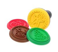 Mikikit Christmas Silicone Cookie Molds Non Stick Biscuit Stamps for Baking DIY Festive Cookie Cutters for Holiday Parties and Craft Decoration