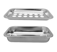 Mikikit Church Communion Cup Holder Stainless Steel Rectangular Tray with Cover, 24-Hole Communion Serving Tray for Eucharist and Sanctuary Use