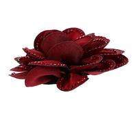 Mikikit Clips White Alloy and Polyester Material with Rhinestones Removable Flower Elegant Three Dimensional Rose Design Shoe for Crafts and Shoe Types for Women