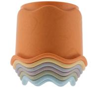 Mikikit Colorful Plastic Rabbit Food Cups for Rabbits and Bunnies Stacking Play Cups Outdoor Lawn Use