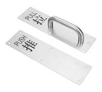 Mikikit Commercial Push Pull Door Handle Stainless Steel with Broad and Thick Bottom Plate, Stable and Smooth Surface for Wooden and Access Doors Suitable for Restaurant and Public Area