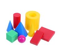 Mikikit Complete Geometry Set for Preschool Elementary Learning Solid Geometric Models Including Rectangular Prism Cube Cylinder Cone Sphere Safe Materials Math Helper for Home School