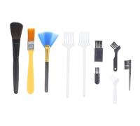 Mikikit Computer Cleaning Brush Kit Dust Removal Brush 10Pcs Plastic Portable Design for Office and Internet Cafes Easy to Carry and Clean Hard-To-Reach Spaces