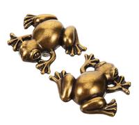 Mikikit Copper Door Handles Rust Resistant Frog Shape 2pcs Vintage Elegant Design for Wardrobe Doors and Drawers for Room Furniture