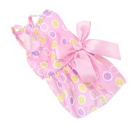 Mikikit Cozy Animal Print Dog Dress for Small Dogs Princess-Themed Outfit Bow Summer Lightweight PET Skirt for Pups