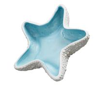 Mikikit Creative Blue Sea Creature Ceramic Jewelry Tray Lightweight Desktop Organizer for Bracelets and Cosmetics, Decorative Chic Storage Plate for Home Decor and Key Holder