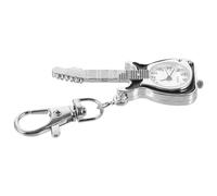 Mikikit Creative Guitar Shape Unisex Pocket Watch Keychain Pendant with Metal Material, Portable and Practical Design, for Hanging on Clothes or Bags a Retro and Delicate Accessory