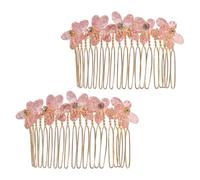 Mikikit Crystal Rhinestone Hair Comb Set with Strong Hold and No Pulling 2pcs Alloy Material for Women and Brides for Wedding or Mother's Day Accessories