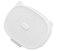 Mikikit Cute Cat Ear Hair Clip Cosmetic Organizer Box with Mirror, White Small Makeup and Jewelry Storage Case, Portable Hair Accessory and Scrunchie Holder for Travel