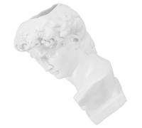 Mikikit David Head Vase Resin 4.7 X 2.8 Inch Gr ust Pen Pot for Desktop Makeup Brush Storage