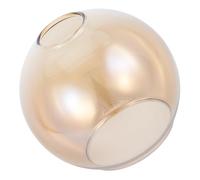 Mikikit Decorative Amber Globe Glass Lampshade Replacement for Pendant Lights Dual Open Vintage Design with Large Aperture Smoky Transparent Finish for Home Bar Cafe Lighting Upgrade