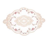 Mikikit Decorative Embroidered Lace Placemat Table Mat with Beautiful Crocheted Pattern Design in White Microfiber Retro Style Easy Care and Sturdy, Won't Easily for Home and Table Decor