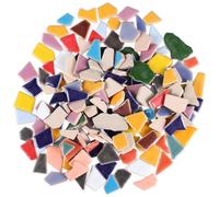 Mikikit DIY Ceramic Mosaic Tiles Irregular Shape 1000g Bag, Small Mixed Color Glazed Ceramic Pieces for Mosaic Craft Supplies, Art Tiles for DIY Home Decoration and Creative Projects