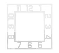 Mikikit DIY Square Wall Clock Sticker with Mirror Silver Acrylic Surface, 20cm Modern Decorative Clock Decals for Living Room, Bedroom, Kitchen Home Wall Decor