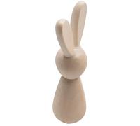 Mikikit DIY Wooden Bunny Peg Doll Unfinished Wood Craft, Unpainted Wooden Rabbit Figurine for DIY Graffiti, Creative Woodcraft Decoration and Crafting Projects