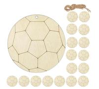 Mikikit DIY Wooden Cutouts Crafting Wood Slice Khaki Wood Material Hemp Rope Easy to Paint Double-Sided Graffiti for Creative Handicrafts and Home Decor