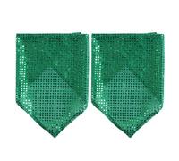 Mikikit Dog Bandana Breathable Polyester Shiny Sequin Design Pet Saliva Towel 2pcs Cozy Neckerchief for Puppy Holiday and Christmas Parties