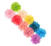 Mikikit Dog Collar Flowers 10Pcs Lightweight Chiffon Fabric with Gold Foil Polka Dots for Small Pets Daily Walks Parties and Special Events