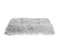 Mikikit Dog Cushion Plush Grey 40X30Cm Washable Small Pet Mat for Puppies and Cats Reversible Style