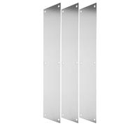 Mikikit Door Kick Plate Silver Brushed Coating 3pcs Stainless Steel Shield that Protects Painted Surfaces and Prevents Scraping for Skirting Board Corner and Door Bottom