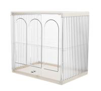 Mikikit Double-layer Bread Organizer with Vintage Arch Design Large Bread Box for Kitchen Countertop Storage Made of Sturdy Pet and Abs Materials