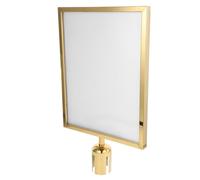 Mikikit Double-Sided Retractable Belt Stanchion Sign Holder A3 Vertical Stainless Steel Frame for Commercial Use at Concerts and Conferences