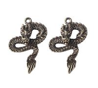 Mikikit Dragon Golden Pendants Keychain Brass for DIY Craft 2pcs Unique Animal-themed Dragon Hanging Decor, Bag Pendant Accessories for Creative Jewelry Making