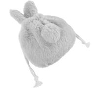 Mikikit Drawstring Makeup Bag for Women and Plush Bunny Design Lightweight Fuzzy Cosmetic Pouch Easy to Open and Close for Valentine's Day and Small Presents