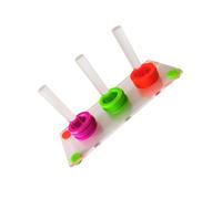Mikikit Educational Parrot Ring Toss for Small Birds Interactive Skill-developing Bird Playing Safe Material Training Game for Cockatiels Parakeets and Parrots with Random Color Rings
