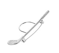 Mikikit Elegant Silver Golf Player Pin Brooch for Women and Teen Boys, Creative Golf Club Shape with Convenient Pin Design Adorned with Dazzling Zirconia Stones, for Pairing with Dresses