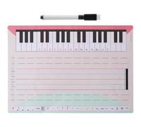 Mikikit Erasable Stave Board Music Teaching Whiteboard with Piano Keyboard Score Cards, Reusable Dry Erase Practice Tool for Home Office School Music Education