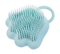 Mikikit Ergonomic Blue Silicone Dog Bath Brush for Grooming and Bathing Pets, Safe and Comfortable Design that Eliminates Tangles and Kinks, for Shedding and Hair Massage
