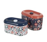 Mikikit European-style Small Rectangular Tin Storage Boxes with Lids, 2pcs Rust-proof Sealed Iron Containers for Household Organization and Craft Supplies