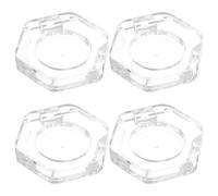 Mikikit Eyeshadow as 4pcs Empty Refillable Pans Hexagon Cosmetic Containers Lightweight Material Eyeshadow Palettes for Women Suitable for Working and Shopping