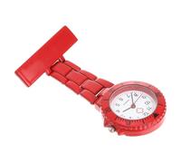 Mikikit Fashionable Nurse Pocket Watch for Women Nursing Students with View, Low Power Consumption, Metal Material, Red Colour, for Hospital and Other Field Use