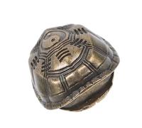 Mikikit Feng Shui Copper Turtle Shell Luck Charm Figurine Ancient Wisdom Design, Brown Decorative Tortoise Ornament for Home Desktop or Fortune Telling