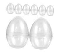 Mikikit Fillable Egg Shaped Plastic Boxes 8Pcs Jumbo Easter Eggs for Craft Projects and Holiday Home Decor
