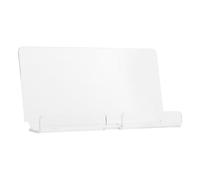 Mikikit Flat Panel Wall Mount Holder for Tablet Mounts and Wall Mounted Tablet Storage Adhesive Acrylic Stand Secures Devices Cable Management Groove for Kitchen Counter Bedside Table Use